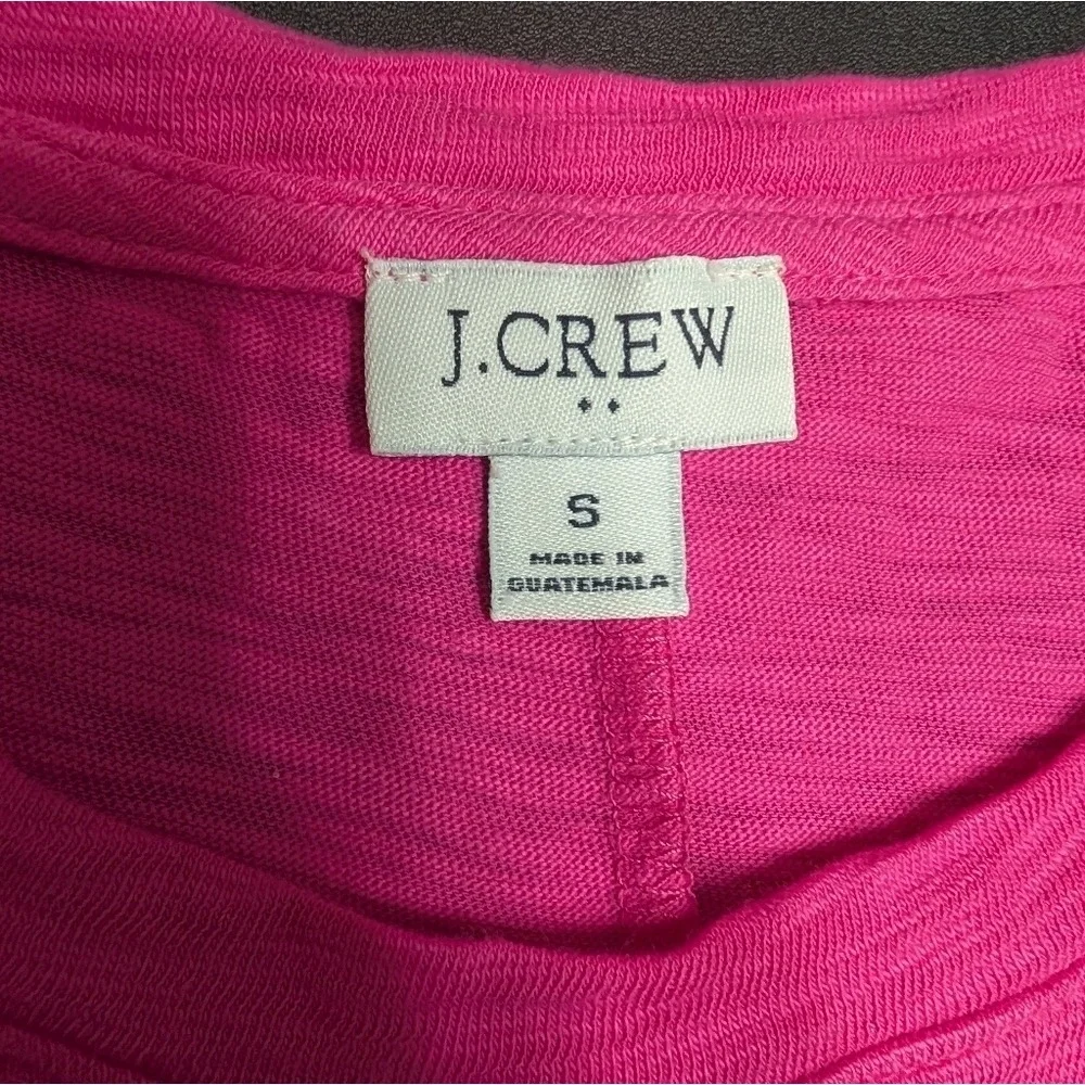 J. Crew Factory Vivid Pink Sleeveless Mini Casual Cotton‎ Tank Dress Size Small